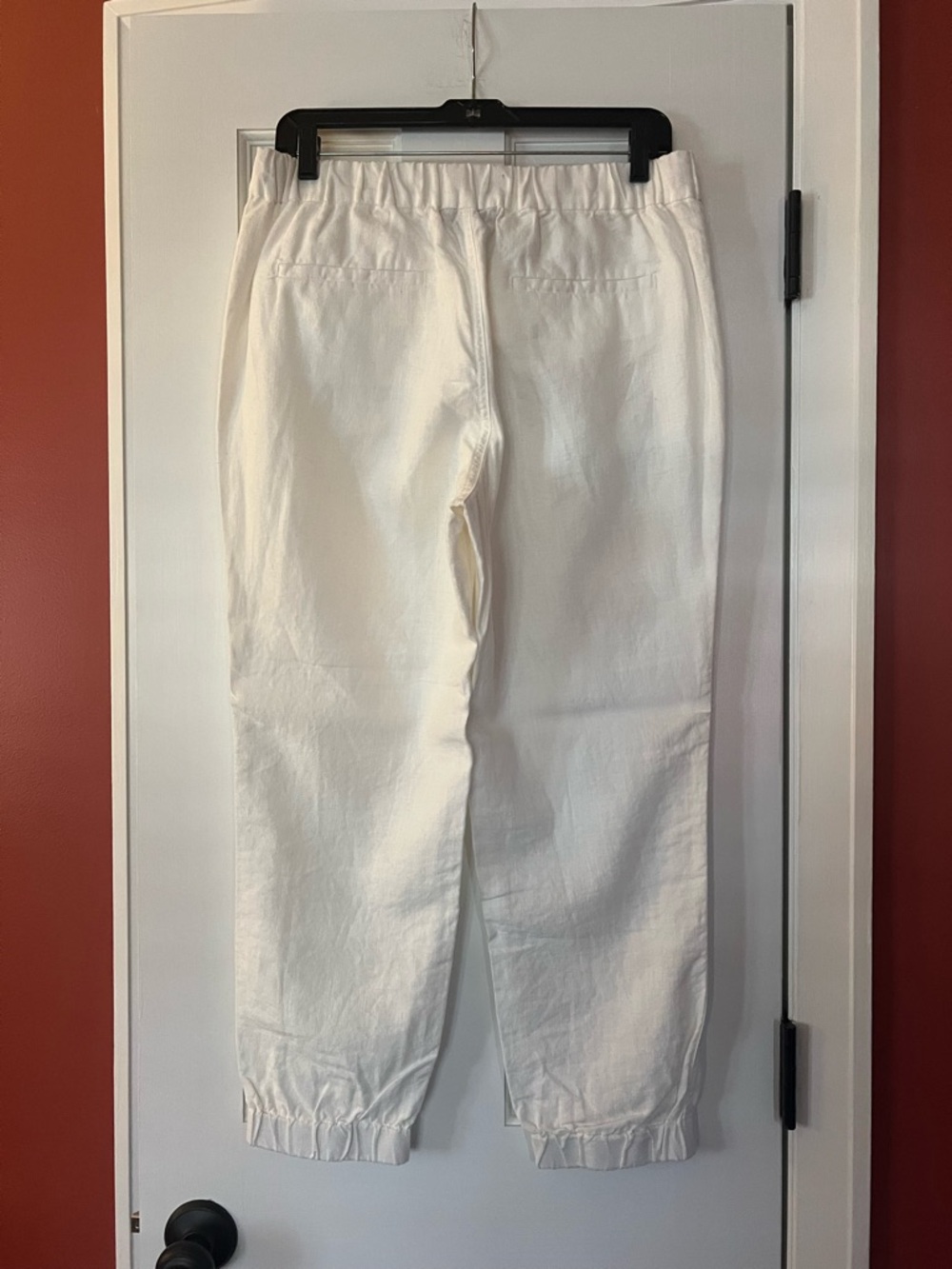 J. CREW OFF-WHITE LINEN-BLEND JOGGER PANTS — NWOT Sz 10